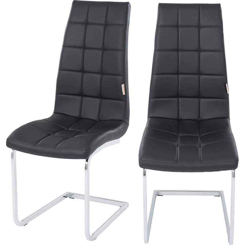 ESTEXO 2/4/6/8x valgomojo kėdės, konsolinė virtuvės kėdė, supamoji kėdė, valgomojo kėdės, sėdimųjų vietų rinkinys, kėdžių rinkinys (2 dalys, juoda)