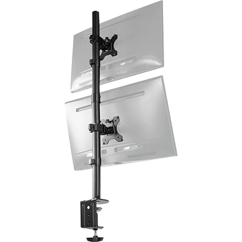 Vivo Dual LCD Monitor Desk Mount Stand Heavy Duty Stacked, Holds Vertical 2 Screens up to 32