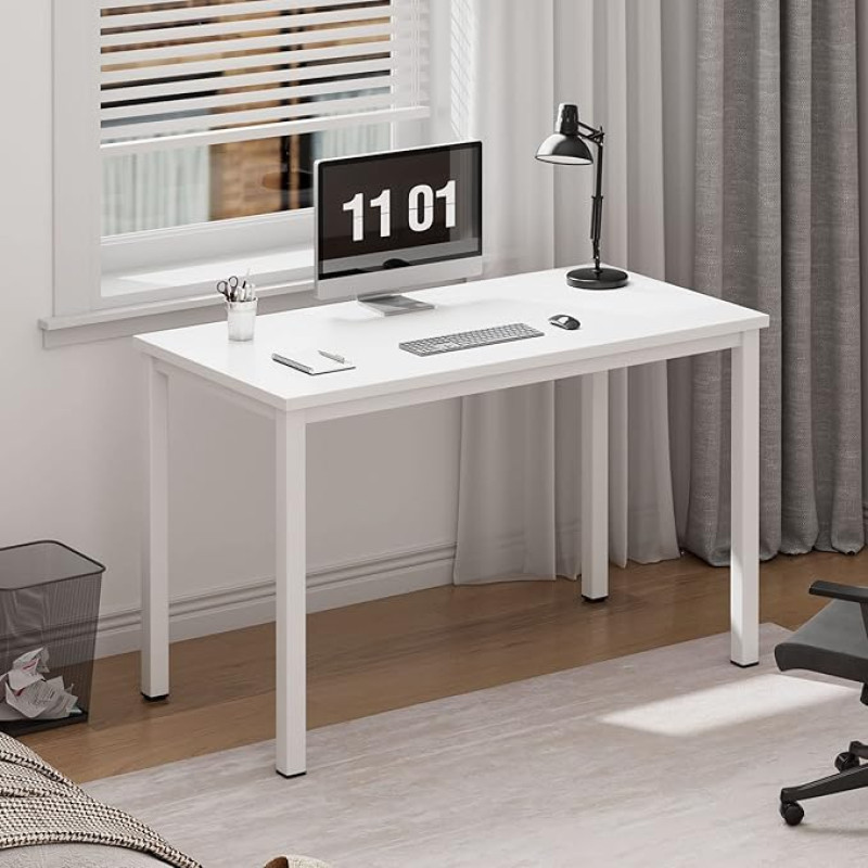 SogesHome Computer Desk, 80 x 40 cm, Compact Desk, Office Desk, Corner Desk for Small Desk in Home Office, White, AC3DW-8040-SH