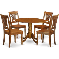 East West Möbel DLPL5-SBR-W Medinė sėdynė ruda