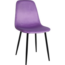 CLP Napier Dining Room Chair, Velvet, Fabric, Faux Leather, with Floor Protectors, Colour: Purple, Material: Velvet