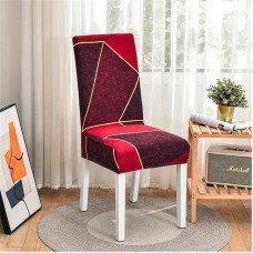 Universalus kėdžių dangteliai rinkinys Kėdės dangtelis Sėdynės įtempimo apsauga Medžių geometrija Nuimamas skalbiamas įtempiamas kėdžių dangtelis kėdėms Valgomasis kambarys Šalis Banketinė kėdžių apdaila (raudona, 6 komplektų)