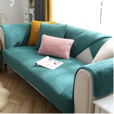 LiveGo 2023 Velvet Sofa Cover Soft Dustproof Corner Sofa Couch Cover Non-Slip Sofa Cushion Covers Washable Sofa Slipcovers Large 3 Seater(Green, 70x90cm)