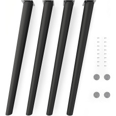 sossai® Clif Apvalios medinės baldų kojelės | Juodas matinis | Aukštis: 71 cm | HMF2 | Apvalios, kūginės (bukas) | Medžiaga: Medžio masyvas (bukas) | kėdėms, stalams, spintoms ir kt.