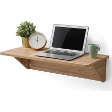 Schwebender Klapptisch aus Holz, Wandmontage, für Wohnzimmer, B, moderner Nachttisch mit origineller Holzoberfläche (100 x 40 cm)