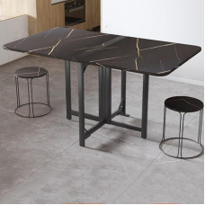 Vielseitiger Küchen-Esstisch für Schlafzimmer, Zuhause, platzsparend, tragbarer Schreibtisch (schwarz, 140 cm)