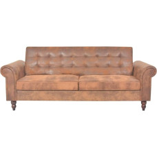 HETFTJN Chaise Longue Sofa Bed Camping Sofa Sets - 2-Seater Sofa Bed with Armrests Artificial Suede Brown for Hotel Room Seating Room Teenager's Room Relaxation Room