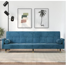 YITHOPI Schlafsofa Wohnzimmersofa Sessel Sofa Schlafsofa mit Kissen Blau Samt