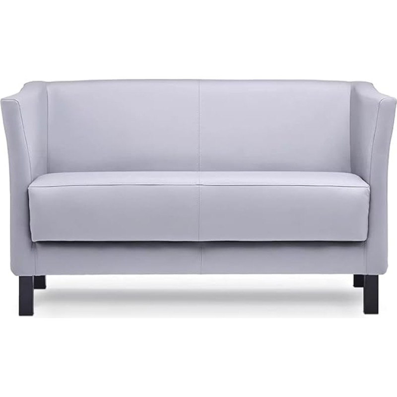 Konsimo Especto 2-Seater Sofa - Practical and Modern Sofa for Living Room - Upholstered Sofa 130 cm - Small Sofa for 2 People - Faux Leather - Grey