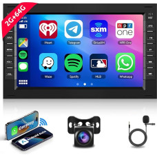 2G+64G Hodozzy Autoradio für VW Passat Golf MK5 MK6 Jetta T5 EOS Polo Touran Seat Sharan mit Wireless Carplay Android Auto, 7 Zoll Touchscreen mit GPS WiFi Bluetooth FM/RDS/EQ/SWC + Rückfahrkamera
