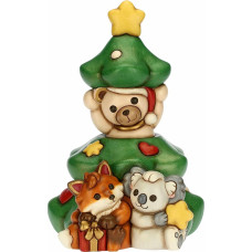 THUN - Totem Christmas Tree Friends - Ceramic - Christmas Line - Life, House Furnished - 20.7 x 23 x 32.5 cm H