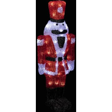 Feéric Lights and Christmas 56 cm Illuminated Soldier Nutcracker, Red