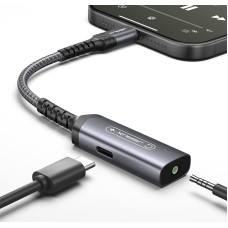 JSAUX USB C ausinių adapteris ir įkroviklis, 2 in 1 lizdo adapteris, 60 W greitojo įkrovimo C tipo AUX 3,5 mm lizdo garso adapteris, skirtas 