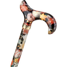 Derby Derby National Gallery Bosschaert Classic Walking Stick Stylish Acrylic Handle Attached to a Bosschaert Painting Pattern Height Adjustable with Slim Alloy Stick