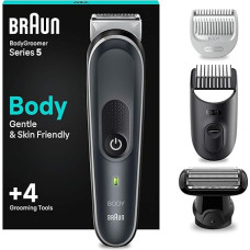 Braun Series 5 Bodygroomer BG5370 / Intymus skustuvas Vyrai Kūno priežiūra ir plaukų šalinimas vyrams Krūtinės pažastų šukos Šukos Priedai 1-11 mm Vandeniui atsparus 100 minučių veikimo laikas