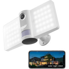 LAXIHUB perjungimo kamera Aussen 1080P-HD-Video, Schwenkbar WLAN Kamera Outdoor, IP65 Wasserdicht, 2-Wege Audio, Kamera überwachung außen Kompatibilus su Alexa ir Google Assistant, 1 vnt.