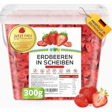EWL Naturprodukte Strawberries Freeze-Dried 300 g Delicious, Gently Freeze-Dried Strawberries in Slices, Free from Additives, German Filling Dried Strawberries, Dried Fruits