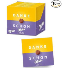 Milka Kleines Dankeschön (Little Thank You) Chocolates, 10 x 110 g, Chocolates Made from Milk Cream Covered in Alpine Milk Chocolate