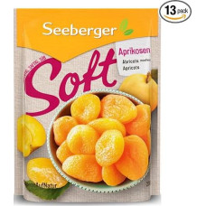 Seeberger Soft Apricots Pack of 13: Delightfully Soft, Juicy Apricots - Sweet Velvety Texture - No Added Sugar - Dried - Pitted Vegan (13 x 200 g)