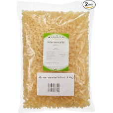 Naturix24 Pineapple Cubes, Dried Pineapple Pieces - Bag of 2 (2 x 1 kg)