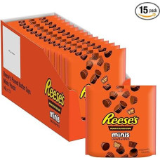 Reese's Peanut Butter Cups Minis, the American Classic in Practical Snack Format, 15 x 90 g