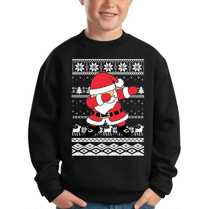 BesserBay Vaikų Kalėdų Kalėdų Crew kaklo džemperis Santa spausdinti Unisex Sweatshirt 110-164