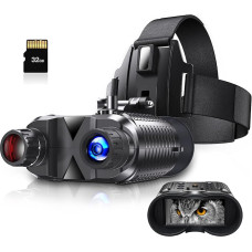 Hojocojo Night Vision Device, Night Vision Glasses Compatible with Fast Me Helmet, 8x Digital Zoom, 7-Speed Infrared, FHD 1080p, 1312 Feet/400 m at 100% Darkness, Rechargeable via USB