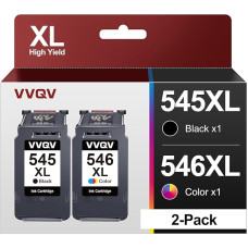 VVQV PG-545 CL-546 XL PG-545XL CL-546XL Replacement for Canon Printer Cartridges 545 546 Multipack for Canon Pixma MX495 TR4550 TS3350 TS3150 TR4551 MG2550s MG2555s TS3151 MG3055 00 MG29 50 TS205