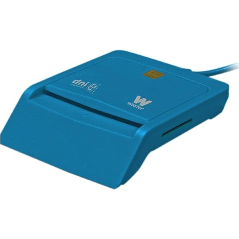 Woxter Lector DNI Combo – Lector DNI Electrónico, Compatible with Smart Cards Cards or Smart Card, with 3 Card Slots, Blue