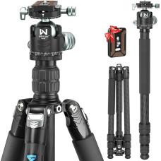 WEYLLAN trikojis Anglies pluošto 185 cm, kompaktiškas didelis trikojis, kelioninis trikojis, monopodo funkcija, profesionalus trikojis Aukštas trikojis Fotoaparato trikojis DSLR su 44 mm rutuline galvute, 32,5 mm koja, 25 kg apkrovos talpa