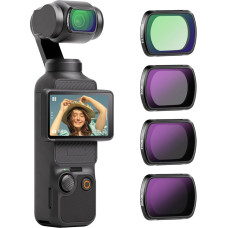 NEEWER Magnetinių ND ir juodų difuzinių 1/4 filtrų rinkinys, suderinamas su DJI OSMO Pocket 3, 4 neutralaus tankio filtrų (ND16 ND64 ND256) ir efektinių filtrų priedų rinkinys, optinis HD stiklas
