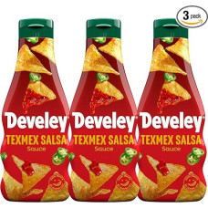 Develey TexMex Salsa Sauce - Pack of 3 (3 x 250 ml) - Hot Fruity with Jalapeño Chili