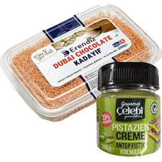 Pufai Ready-to-Use Roasted Kadayıf for Dubai Chocolate, Roasted Ready to Use Kadaifi, Dough Threads, Angel Hair, Dough Thread, Kataifi 200 g with Anthap Pistachio Cream % 35 200 g