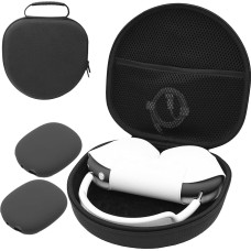 ProCase Headphone Case for AirPods Max 2020 with 2 Intelligent Silicone Covers, Travel Bag for Headphones, Carry Bag, Headset Case for AirPods Max Headphones - Black