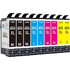 akaca 604XL Printer Cartridges Compatible with Epson 604 604XL Cartridges (3 x Black, 2 x Cyan Magenta Yellow) for Expression Home XP-3200 XP-3205 XP-4200 XP-4205 XP-2200 XP-2205 Workforce WF-2930