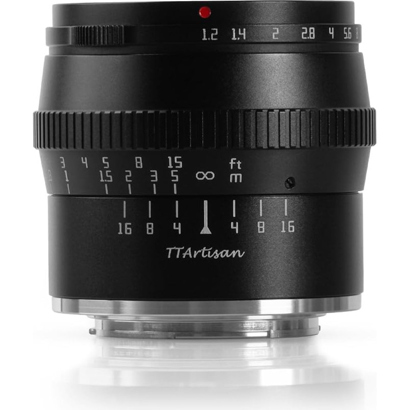 TT Artisan TTAL5012NZB 50 mm F1.2 APS-C objektyvo jungtis Nikon Z laikiklis Juoda Rankinis fokusavimas Optinė konstrukcija 11 elementų 7 grupėse