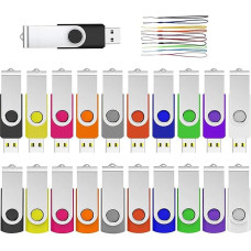 ABLAZE USB Stick 16 GB Pack of 20 High Speed USB 2.0 Memory Stick Swivel Data Storage Metal Memory Sticks Flash Drive