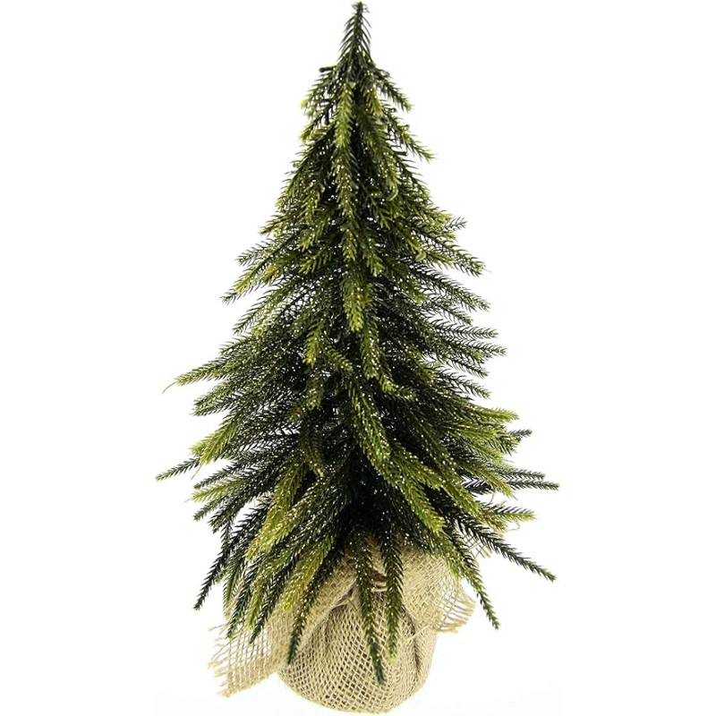 Christmas Tree in Jute with Glitter Artificial Mini Fir Tree in Jute Bag with Glitter in Gold Christmas Tree Christmas Tree Art Artificial Fir Small Christmas Tree Christmas Decoration