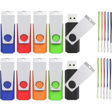 Wooolken USB atmintinė 2 GB Pakuotė, kurioje yra 10 2 GB didelės spartos USB atmintinių (5 spalvos)