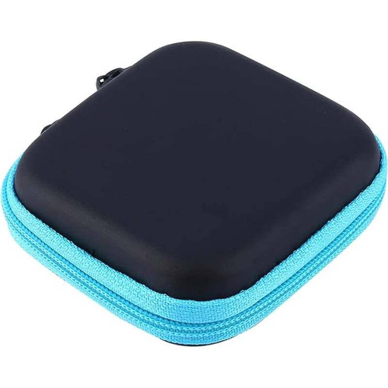 Small Square Headphone Case, Zipper Carrying Case, Portable Earbud Case, Storage Box, Pocket Headset, Headphone Bag, Cable, Jewelry Storage Container, Organizer