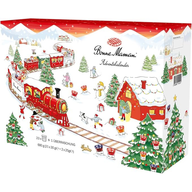 Bonne Maman Advent Calendar 2024, 21 x 30 g & 2 x 25 g Jars + 1 x Surprise, Limited Edition