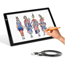 A4 Slide Viewer Light Box, 3 Brightness Modes and App Editing Light Scanner, USB Powered, Ultra Thin Illuminated Board Panel for Scanning Negative Films