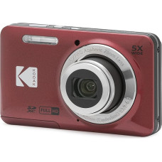 KODAK Pixpro FZ55-16 megapikselių skaitmeninis fotoaparatas, 5X optinis priartinimas, 2,7 LCD ekranas, optinis vaizdo stabilizatorius, 720p Full HD vaizdo įrašas, ličio jonų - raudonas