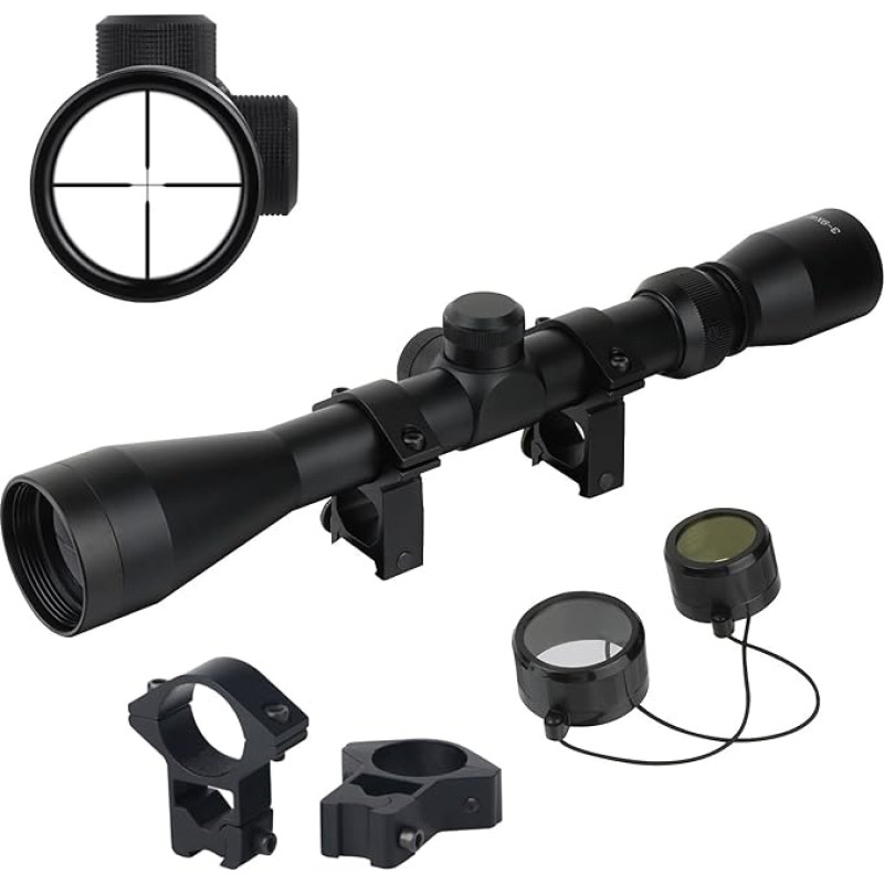 FOCUHUNTER Rifle Scope 3-9 x 40 mm Tactical Optics Sniper Gun Scope Waterproof and Shockproof for Hunting, with Free Weaver/Picatinny Rail Mounts