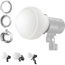 Godox ML-CD15 kupolo difuzoriaus rinkinys su 3 adapteriais šviesos difuzorius, skirtas GODOX V1 AD100PRO AD200PRO V850II TT685II TT685 AD200 ML30 ML30Bi ML60 ML60Bi AD300PRO AD40PRO