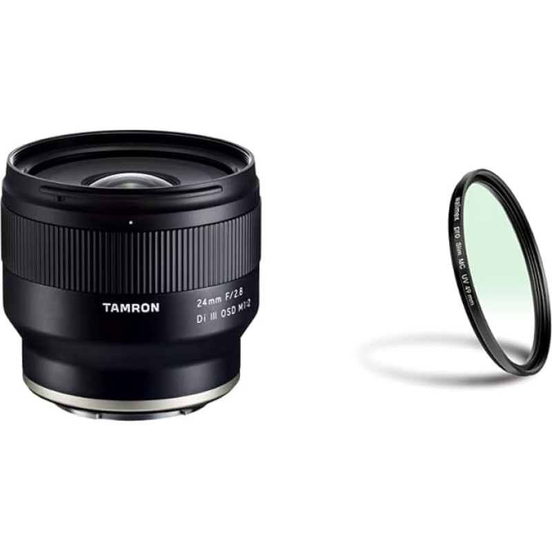 Tamron F051 24 mm F/2.8 Di III OSD M 0.0430555555555556 objektyvas Sony E-Mount ir Walimex Pro UV filtras Slim MC 49 mm (įskaitant apsauginį dėklą)