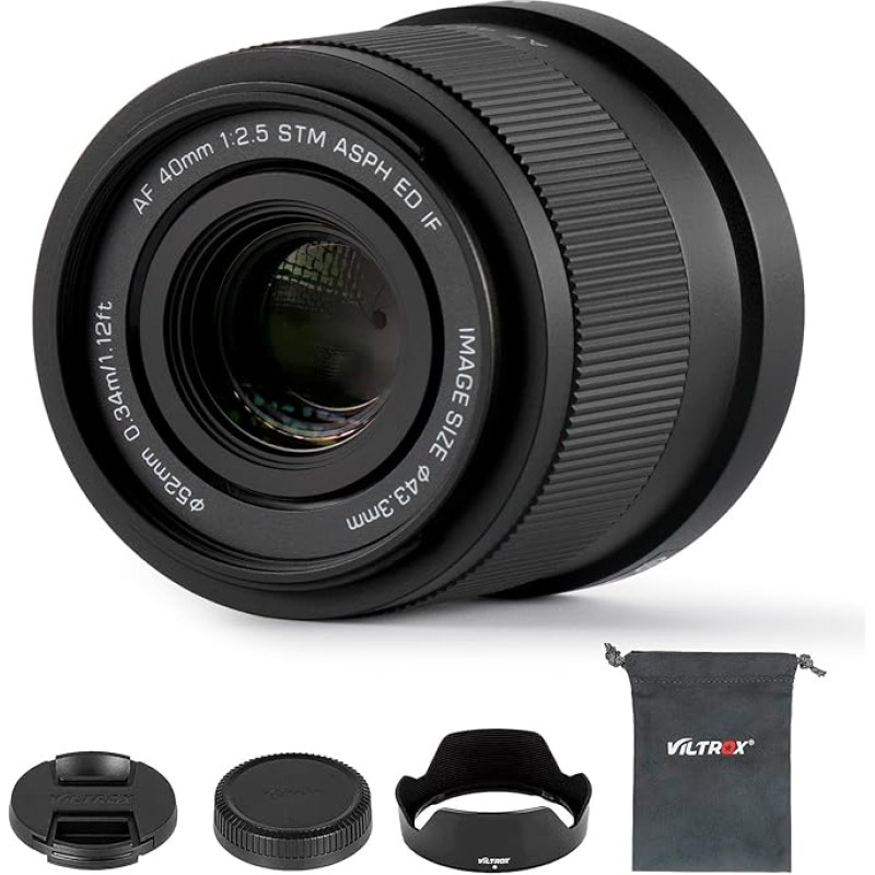 VILTROX 40 mm F2.5 f/2.5 Z-Mount, automatinio fokusavimo pagrindinis lengvas pilno kadro objektyvas, skirtas Nikon Z-Mount fotoaparatams Z5 Z50 Z6 Z6II Z7 Z7II ZFC Z30 Z9 Z8