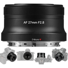 7artisans AF 27mm F2.8 Z objektyvas Automatinio fokusavimo objektyvas APS-C kadras, skirtas Z-Mount fotoaparatams APS-C modelis, Z50, ZFC, Z30, fotoaparato nustatymai, APS-C režimas: Z5, Z6, Z7, Z6II, Z7I, Z9, Z8, ZF