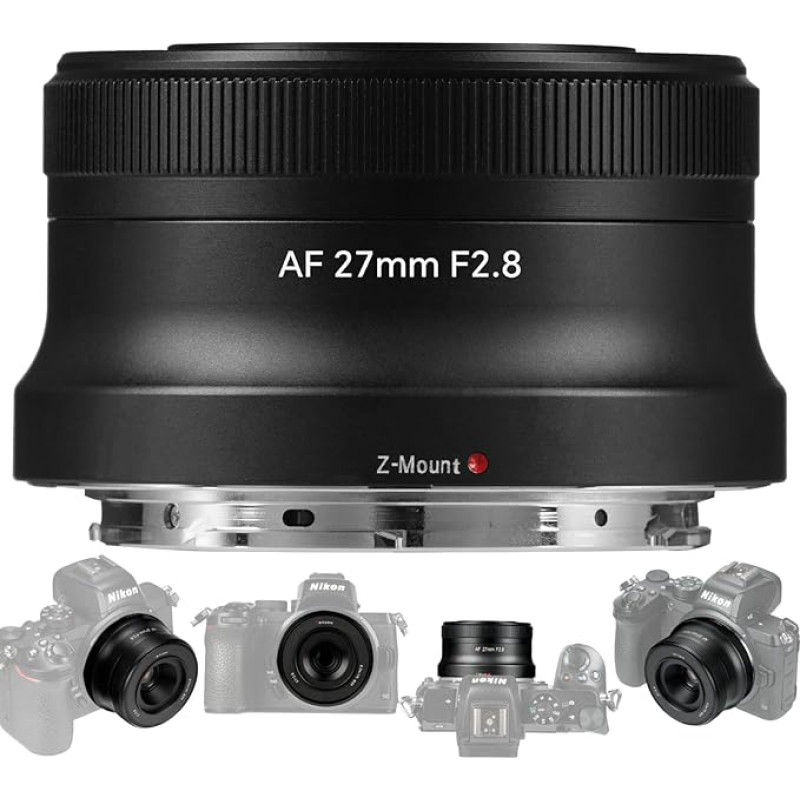 7artisans AF 27mm F2.8 Z objektyvas Automatinio fokusavimo objektyvas APS-C kadras, skirtas Z-Mount fotoaparatams APS-C modelis, Z50, ZFC, Z30, fotoaparato nustatymai, APS-C režimas: Z5, Z6, Z7, Z6II, Z7I, Z9, Z8, ZF