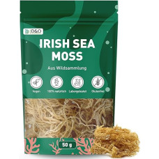 Irish Sea Moss, 50 g Sea Moss from Wild Collection, Vegan, Raw, Sea Moss Cartilage Tang White, Thickening Agent, Vegetable Gelatin